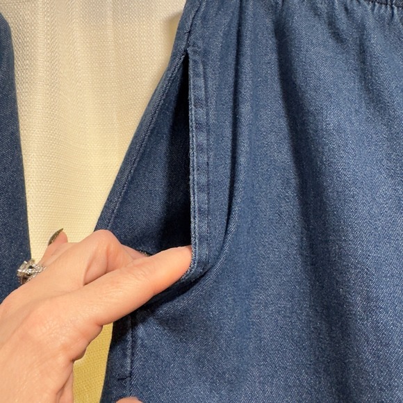 Vintage Adrian Delafield Haband Women Medium Denim 2 Piece Set Embroidered - Picture 9 of 12